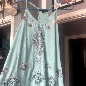 Almost famous blue sequin tank top